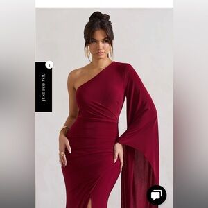 Club L London One-Shoulder Giada Maxi Dress